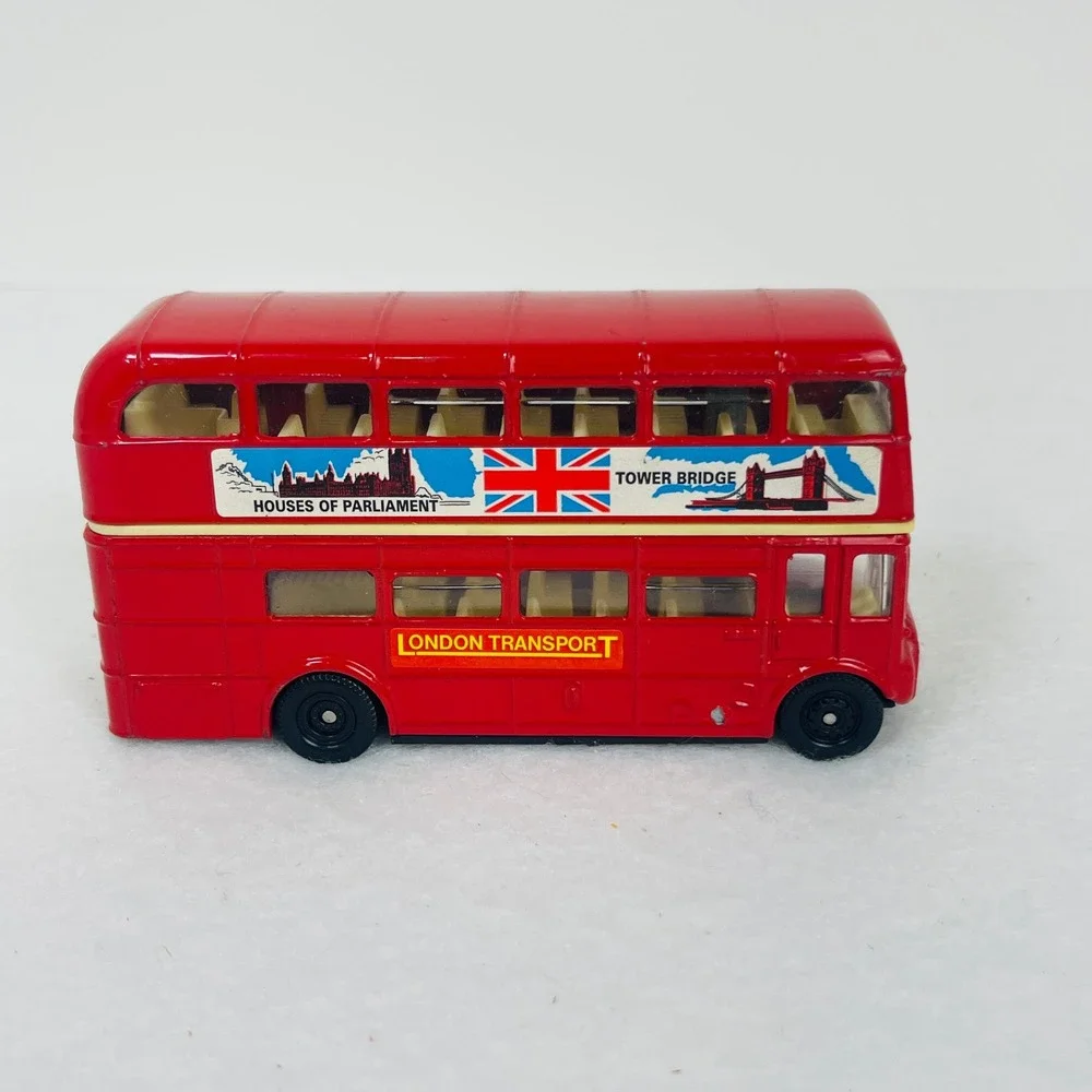 Vintage Red London Double Decker Bus Diecast London Transport Route 12 Souvenir